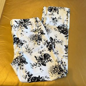 White House Black Market Straight Leg Black and White Jeans